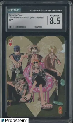 2024 One Piece Golden Deck Japanese #Q Straw Hat Crew CGC 8.5 NM-MT+ - Image 1