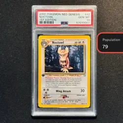 2000 Pokemon 1st Edition Neo Genesis NOCTOWL 42/111 PSA 10 GEM MINT Low Pop Card - Image 1