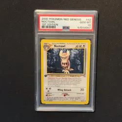 2000 Pokemon 1st Edition Neo Genesis NOCTOWL 42/111 PSA 10 GEM MINT Low Pop Card - Image 3