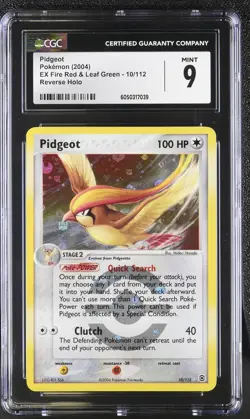 CGC 9 MINT Pidgeot EX Fire Red & Leaf Green 10/112 Reverse Holo Pokemon Card - Image 1
