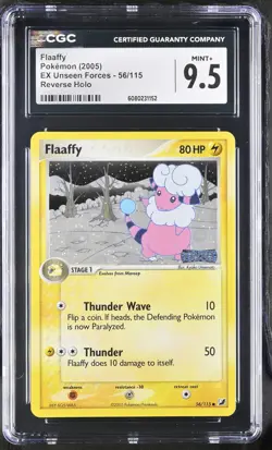 CGC 9.5 MINT+ Flaaffy EX Unseen Forces 56/115 Reverse Holo Stamped Pokemon Card - Image 1