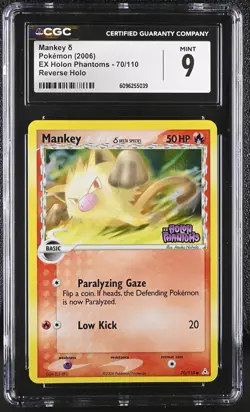 CGC 9 MINT Mankey EX Holon Phantoms 70/110 Reverse Holo Stamped Pokemon Card - Image 1