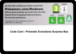 Prismatic Evolutions Surprise Box POKEMON PTCGO Live Code Card - Image 1