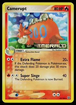 Pokemon Card - Camerupt Emerald 23/106 Uncommon Reverse Holo Stamped - Image 1