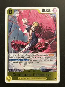 Donquixote Doflamingo OP12-107 English R Legacy Master One Piece Card Game NM - Image 1