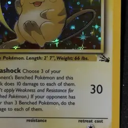 HOLO BLEED 1st Edition RAICHU 14/62 Misprint ERROR Pokemon Fossil Set Card MINT - Image 3