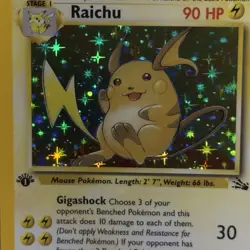 HOLO BLEED 1st Edition RAICHU 14/62 Misprint ERROR Pokemon Fossil Set Card MINT - Image 4