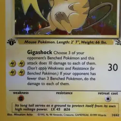HOLO BLEED 1st Edition RAICHU 14/62 Misprint ERROR Pokemon Fossil Set Card MINT - Image 5