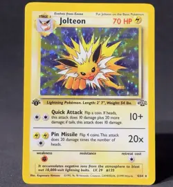 1st Edition Jolteon 4/64 Holo Rare Jungle Set 1999 Pokemon WOTC Card Vintage NM - Image 1