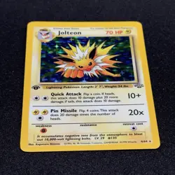 1st Edition Jolteon 4/64 Holo Rare Jungle Set 1999 Pokemon WOTC Card Vintage NM - Image 3