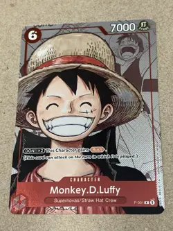 One Piece TCG 25th Premium Collection Alt Art Monkey.D.Luffy P-001 Promo Card LP - Image 1