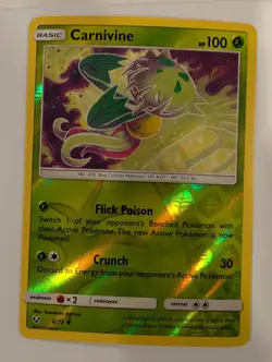 Carnivine 6/73 Shining Legends Pokemon Reverse Holo Foil Nice! - Image 1