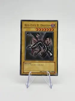 Yu-Gi-Oh! TCG Red Eyes Black Dragon SDJ-001 Vintage Holo Rare Card 1996 - Image 1