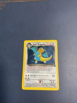 Pokemon Dark Dragonite Holo Rare Card 5/82 Vintage LP Condition with swirl 💫 - Image 2