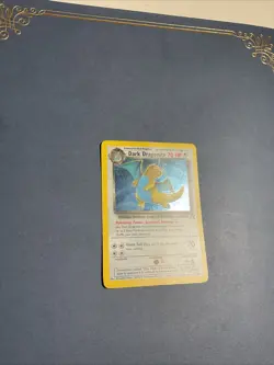 Pokemon Dark Dragonite Holo Rare Card 5/82 Vintage LP Condition with swirl 💫 - Image 3