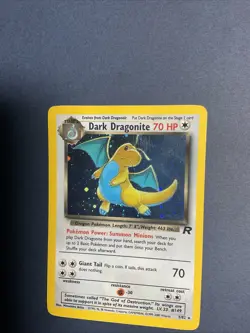 Pokemon Dark Dragonite Holo Rare Card 5/82 Vintage LP Condition with swirl 💫 - Image 4