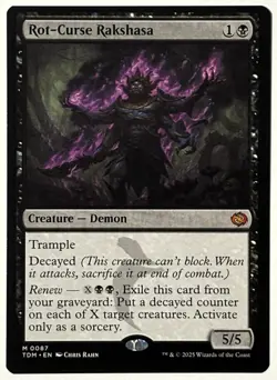 MTG Tarkir: Dragonstorm (TDM 087) Rot-Curse Rakshasa - Mythic - NM - Image 1