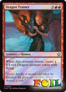 Dragon Trainer 0084 MTG Foundations Uncommon NP Foil - Image 1