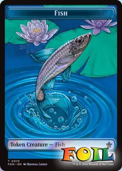 Faerie&Fish Doubled-Sided Token 9&10 MTG Foundations Token NP Foil - Image 2