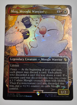 Magic MTG Final Fantasy Mog, Moogle Warrior Chocobo Track Foil Rare NM - Image 1