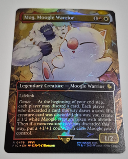 Magic MTG Final Fantasy Mog, Moogle Warrior Chocobo Track Foil Rare NM - Image 2