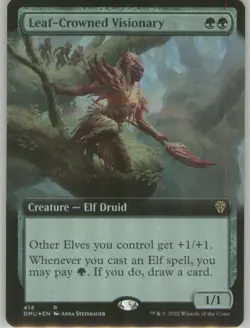 Leaf Crowned Visionary 414 Borderless Foil Near Mint Dominaria United MTG - Image 1
