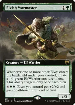 Elvish Warmaster (Extended Art) 363 LP Foil Kaldheim MTG EN - Image 1