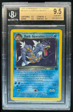 2000 Pokemon Team Rocket First Edition Dark Gyarados Holo #8/82 BGS 9.5 - Image 1