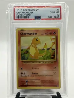 2016 POKEMON XY EVOLUTIONS #9 CHARMANDER PSA 10 - Image 1