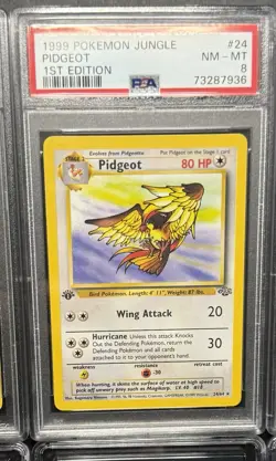Pokemon TCG Jungle Pidgeot 24/64 Regular Non-Holo 1st Edition PSA 8 - Image 1
