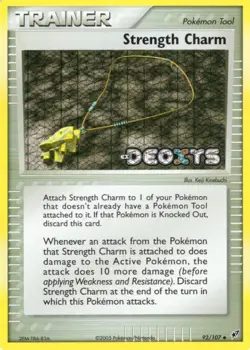STRENGTH CHARM 92/107 EX DEOXYS REVERSE HOLO STAMPED POKEMON TCG 2005 NM - Image 1