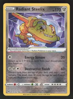 Radiant Steelix 124/196 Pokemon TCG SWSH11: Lost Origin NM - Image 1
