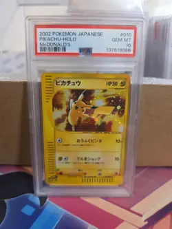 2002 Japanese Pokemon Pikachu McDonald's promo #010 PSA 10 - Image 1