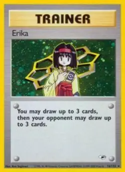 Pokemon Lightly Played Erika - 16/132 - Holo Rare - Unlimited Edition English - Image 1