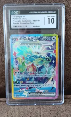 2025 Pokemon Prismatic Evolutions Terapagos ex #169 CGC 10 GEM MINT SIR RARE - Image 1