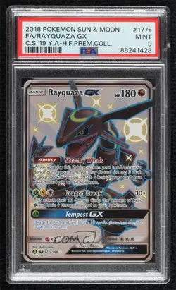 Rayquaza GX Pokemon Sun & Moon Celestial Storm PSA 9 MINT - Image 1