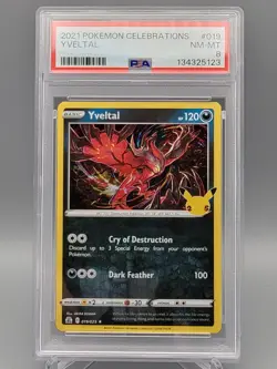 2021 POKEMON CELEBRATIONS 019/025 YVELTAL PSA 8 - Image 1