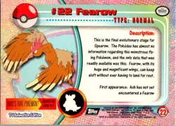 TOPPS Pokemon #22 Fearow NM - Image 2