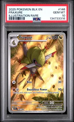 2025 POKEMON BLK EN-BLACK BOLT ILLUSTRATION RARE #146 FRAXURE PSA 10 - Image 1