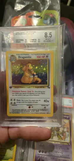 Pokemon Dragonite Fossil 1st Edition Holo BGS not PSA 8.5 - Image 1