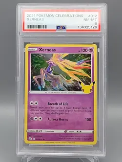 2021 POKEMON CELEBRATIONS 012/025 XERNEAS PSA 8 - Image 1