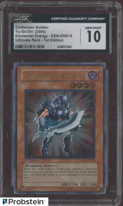 2005 Yu-Gi-Oh! EEN Ultimate Rare 1st Edition Chthonian Soldier CGC 10 GEM MINT - Image 1
