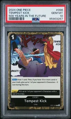 2024 One Piece 500 Years in the Future Tempest Kick PSA 10 GEM #096 Luffy - Image 1