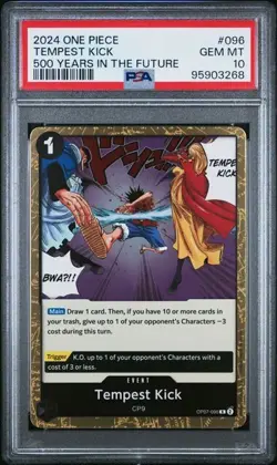 2024 One Piece 500 Years in the Future Tempest Kick PSA 10 GEM #096 Luffy - Image 3