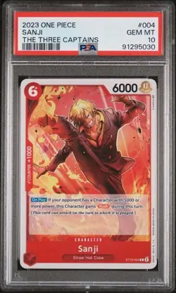 2023 One Piece The Three Captains Sanji PSA 10 GEM #004 Holo Straw Hat Crew - Image 1