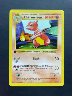 Pokemon Card BASE SET 1ST EDITION SHADOWLESS: CHARMELEON 24/102 - Image 1