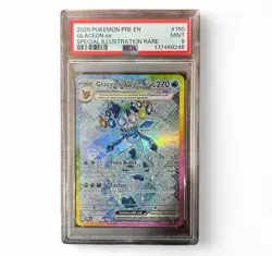 Pokemon TCG Prismatic Evolutions Glaceon EX Card 150/131 Sir Ultra Rare, PSA 9 - Image 1