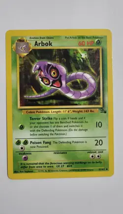 1999 Pokemon Fossil #31 Arbok Card - Base Set - Image 1
