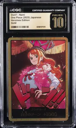 2025 ONE PIECE HEROINES ED - GOLD - JPN DON!! CARD - NAMI CGC 10 PERFECT - Image 1
