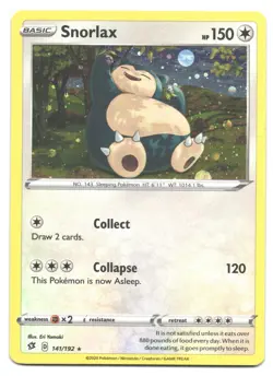 Snorlax 141/192 Cosmos Variant Holo Promo Rebel Clash Pokemon Card NM CDN Seller - Image 1